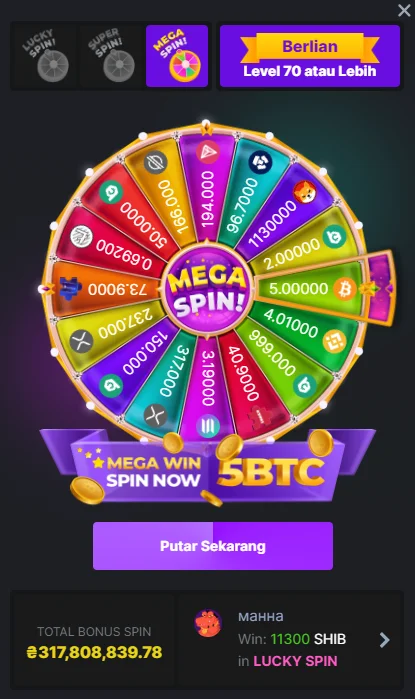 A visual representation of BC.Game's Free Spins offer, allowing players to enjoy additional spins on their favorite casino games.