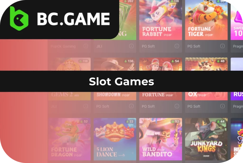 BC Game wide variety of video slots